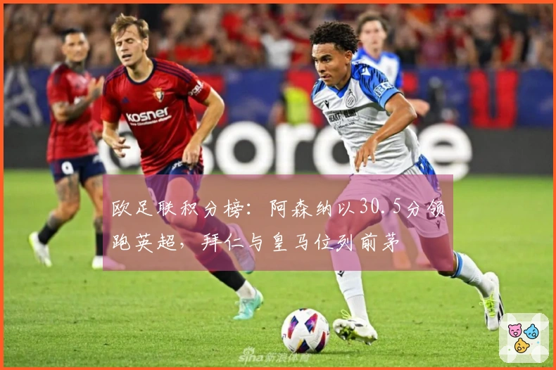 欧足联积分榜：阿森纳以30.5分领跑英超，拜仁与皇马位列前茅